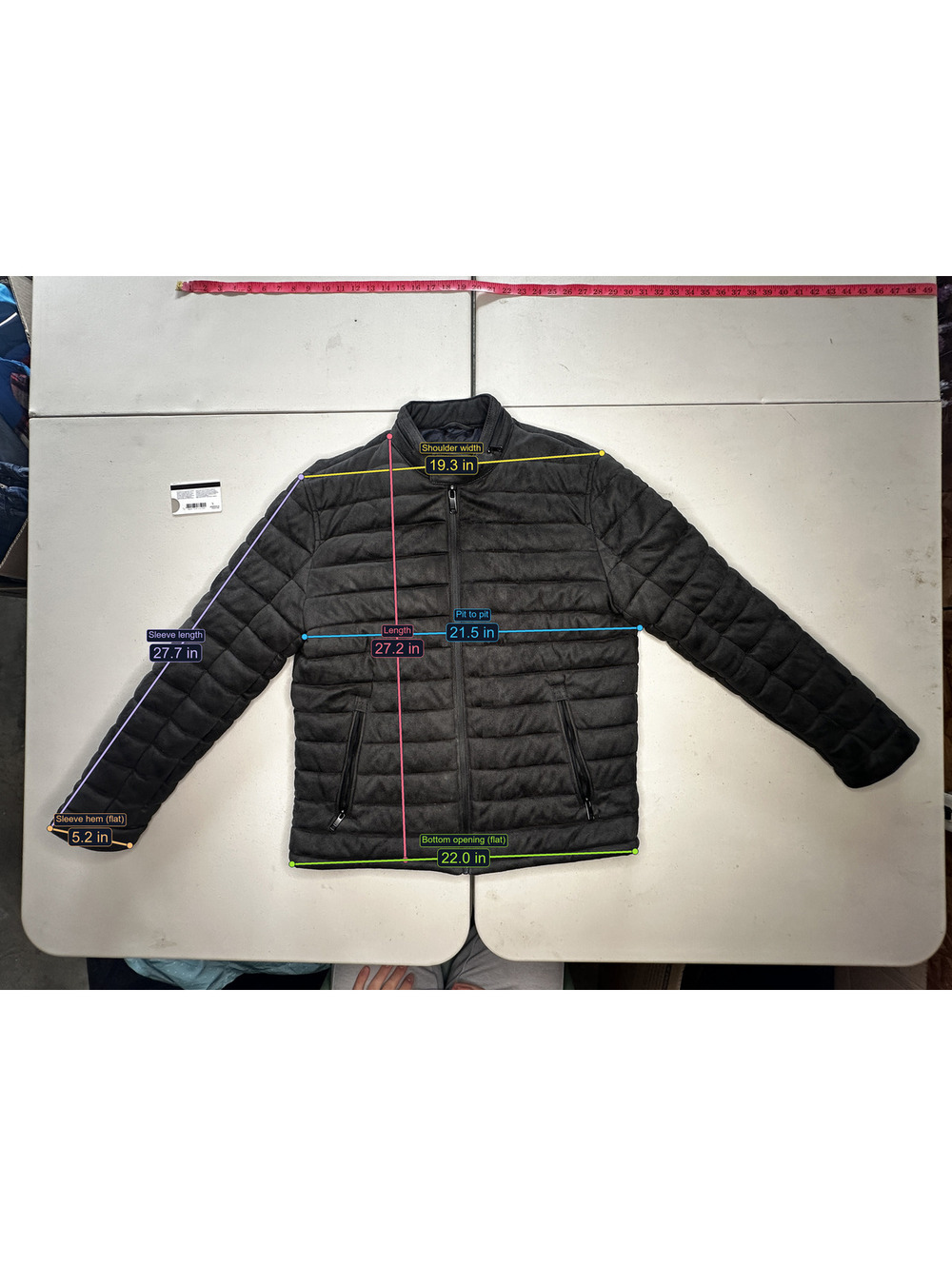Zara Men's Black Quilted Jacket Size XL - Picture 7 of 7